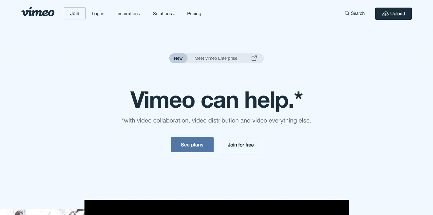 vimeo homepage